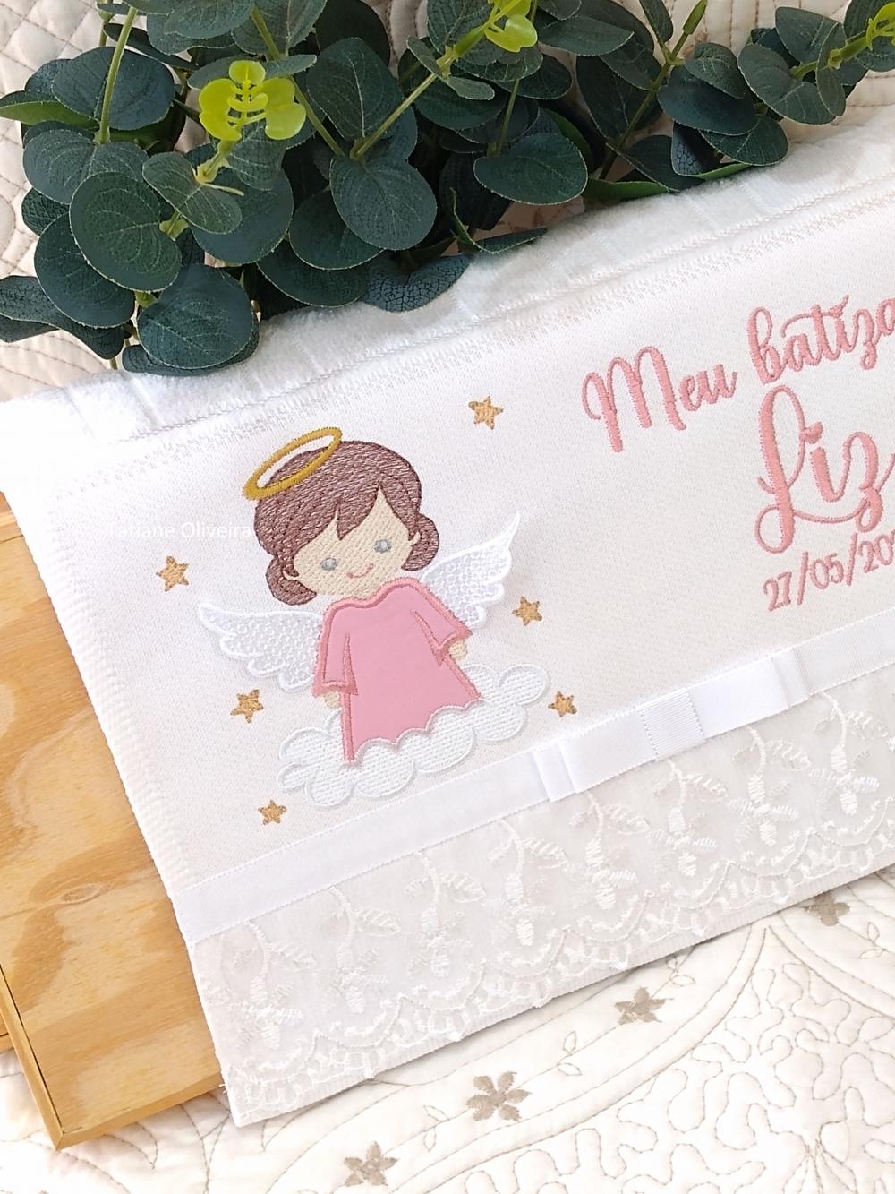 Toalha De Batizado Bordada - Toalha De Batizado Personalizada Com