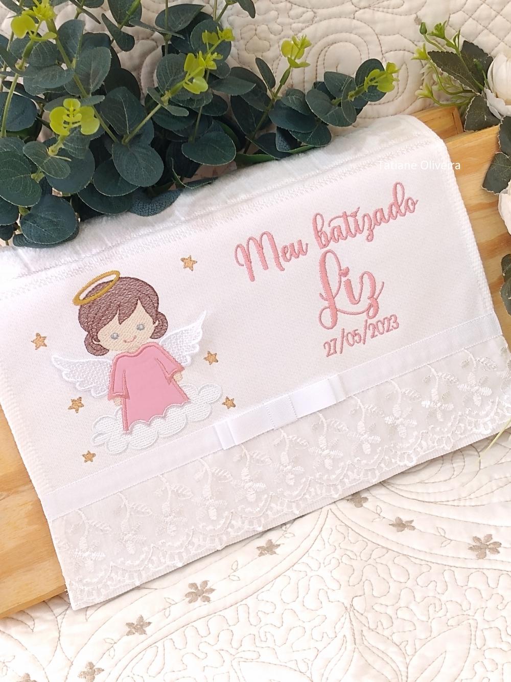 Toalha De Batizado Bordada - Toalha De Batizado Personalizada Com