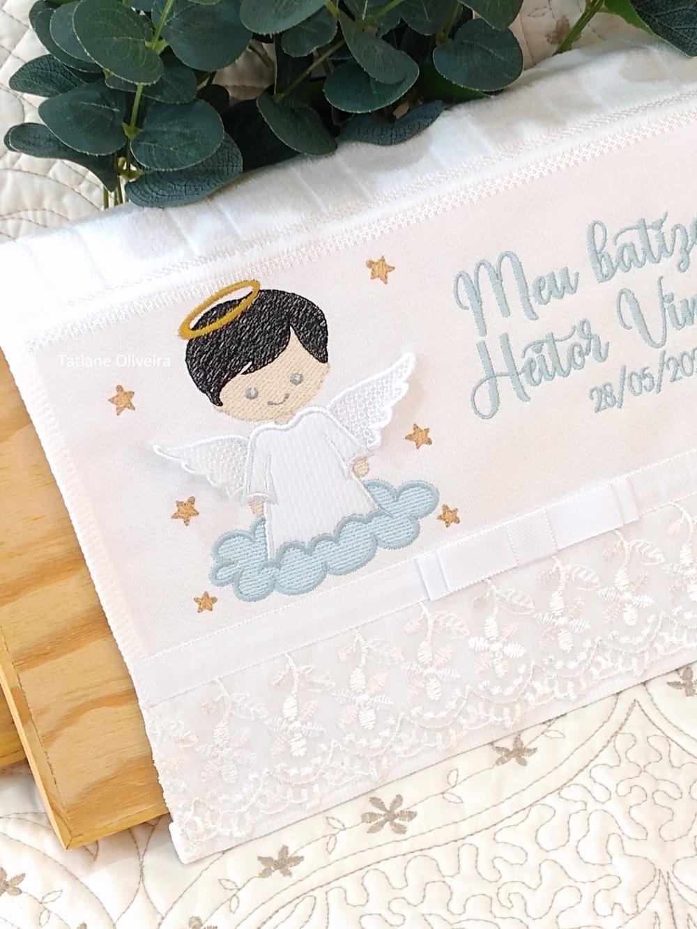 Toalha De Batizado Bordada - Toalha De Batizado Personalizada Com