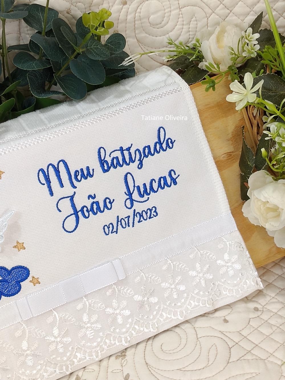 Toalha De Batizado Bordada - Toalha De Batizado Personalizada Com