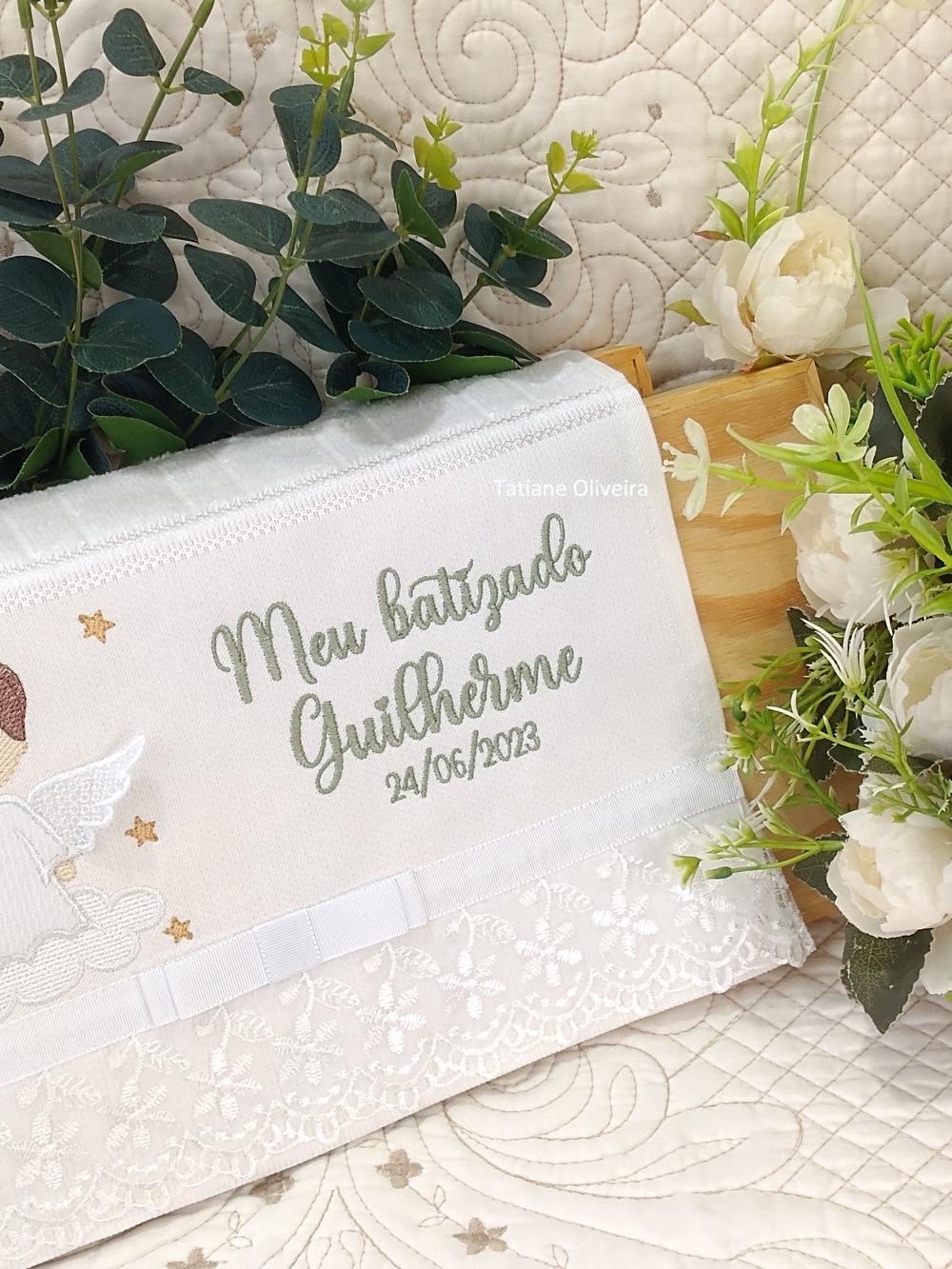Toalha De Batizado Bordada - Toalha De Batizado Personalizada Com