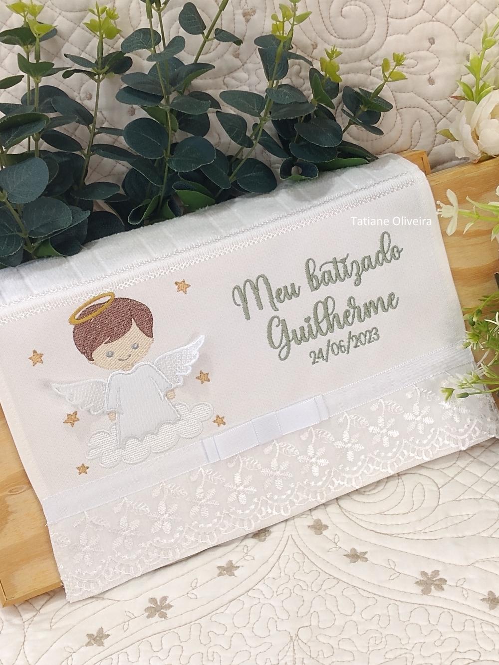 Toalha De Batizado Bordada - Toalha De Batizado Personalizada Com