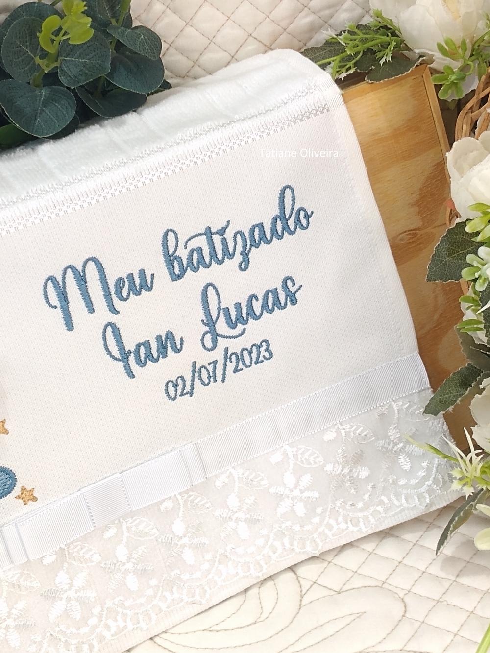 Toalha De Batizado Bordada - Toalha De Batizado Personalizada Com