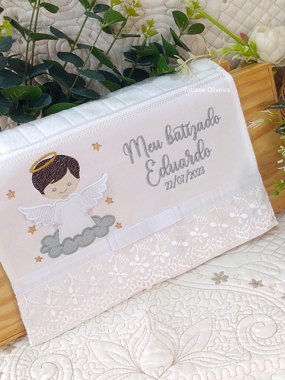 Toalha De Batizado Bordada - Toalha De Batizado Personalizada Com
