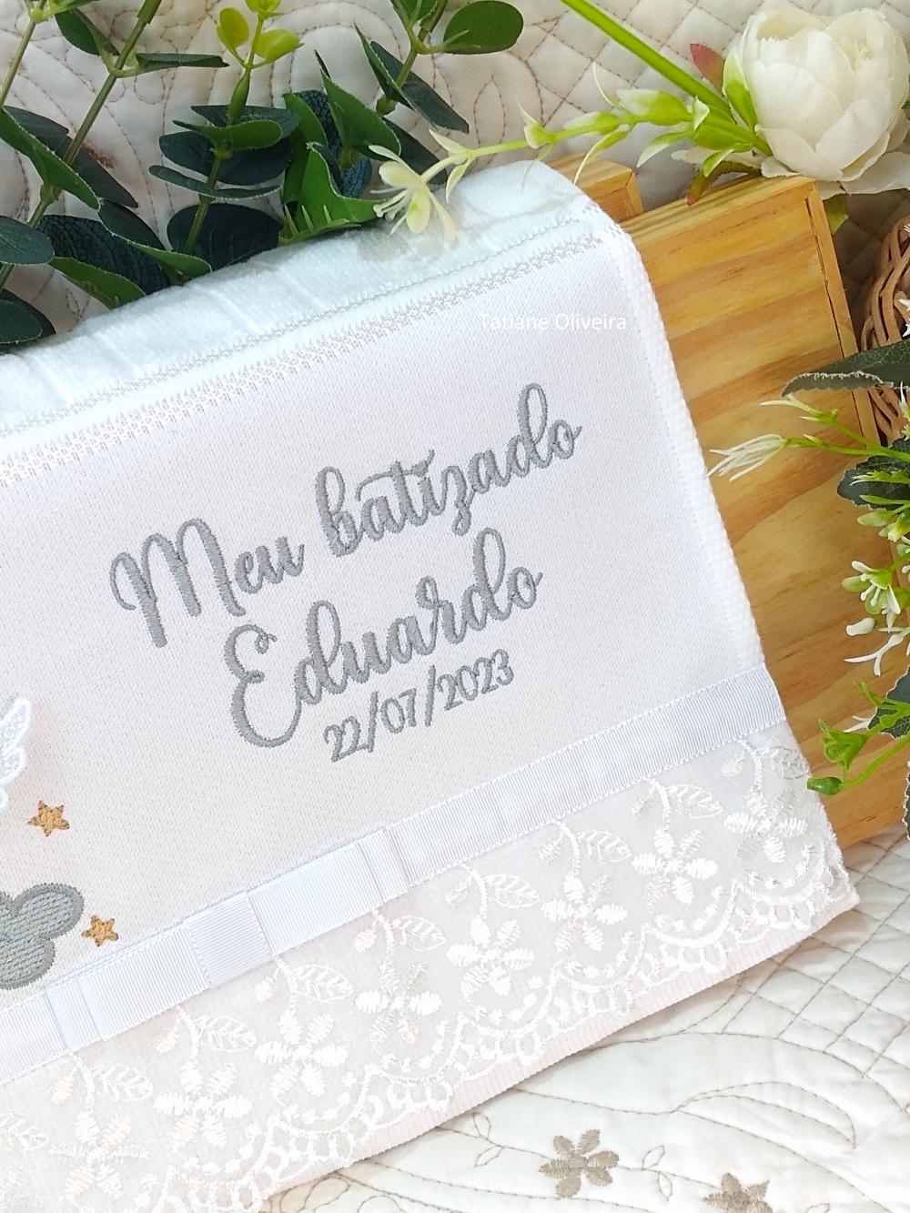Toalha De Batizado Bordada - Toalha De Batizado Personalizada Com