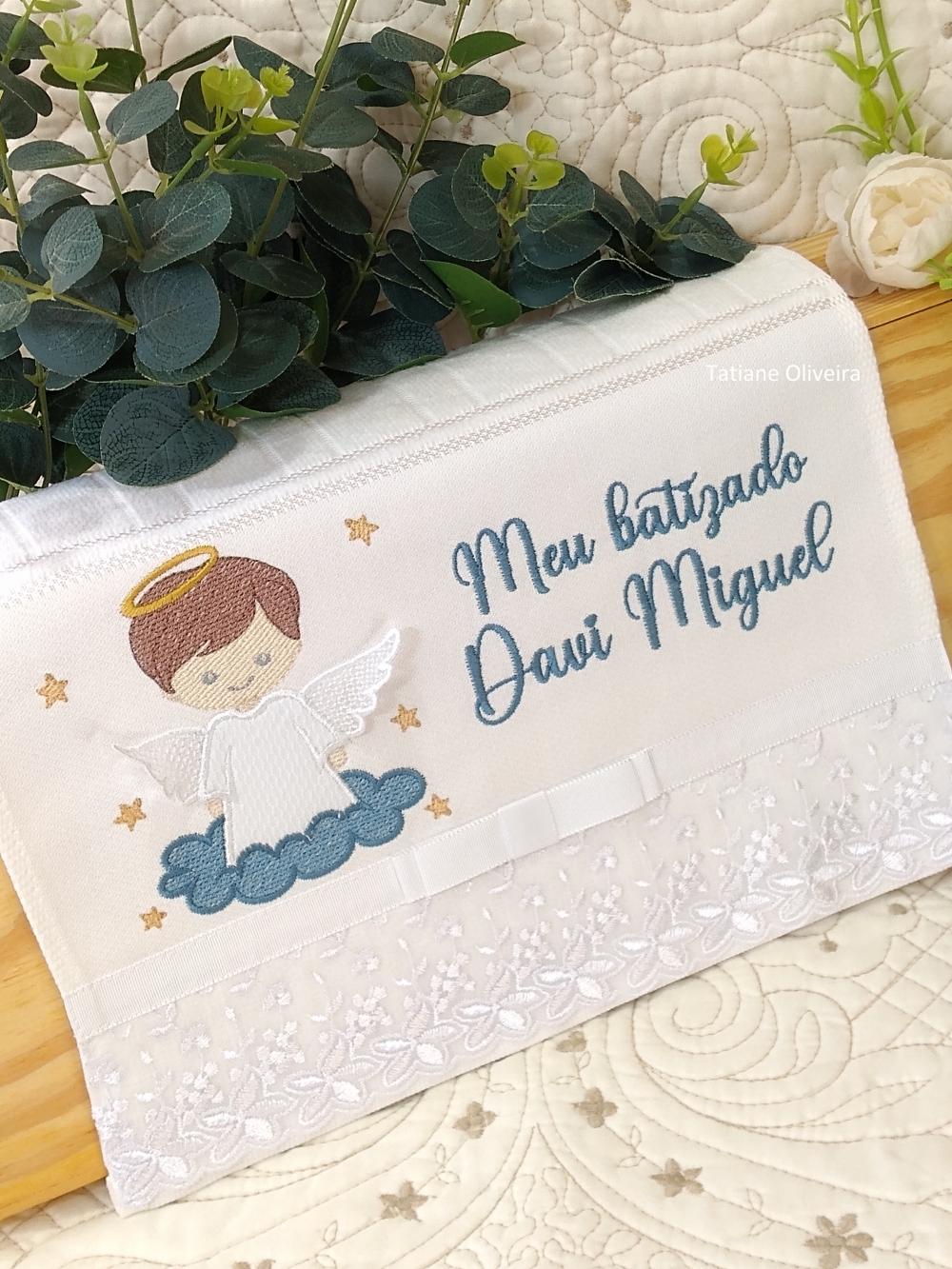 Toalha De Batizado Bordada - Toalha De Batizado Personalizada Com