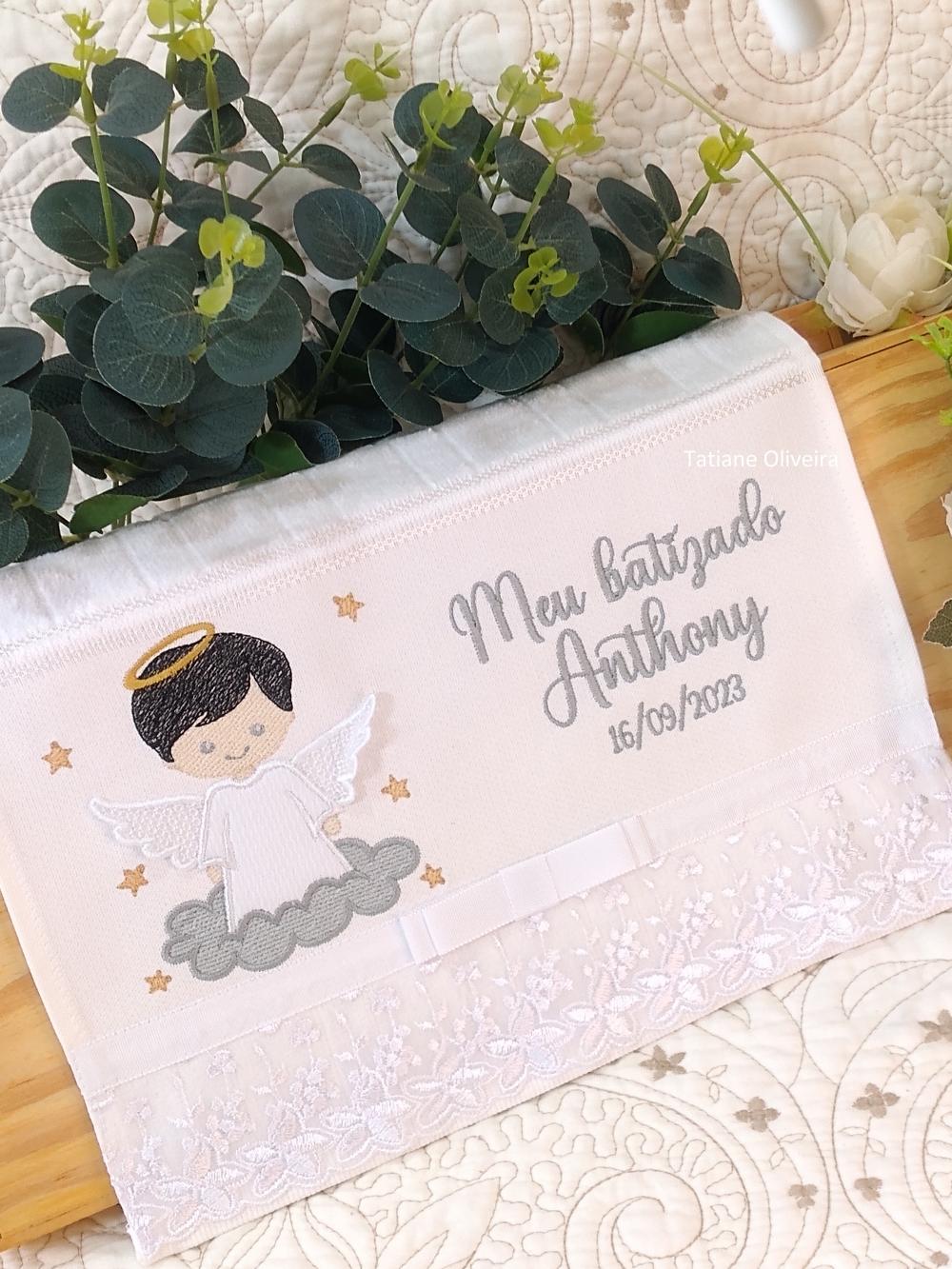 Toalha De Batizado Bordada - Toalha De Batizado Personalizada Com