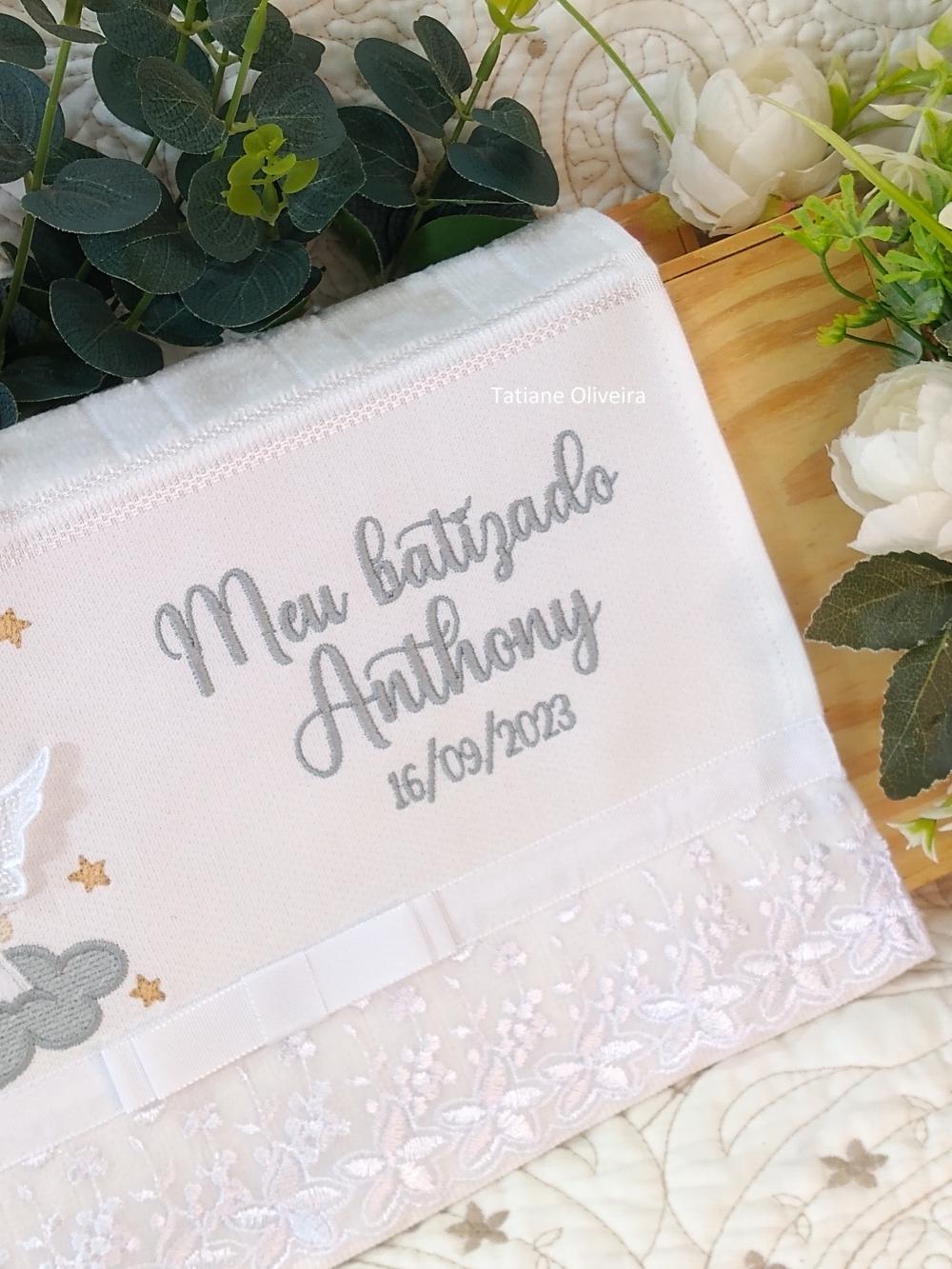 Toalha De Batizado Bordada - Toalha De Batizado Personalizada Com