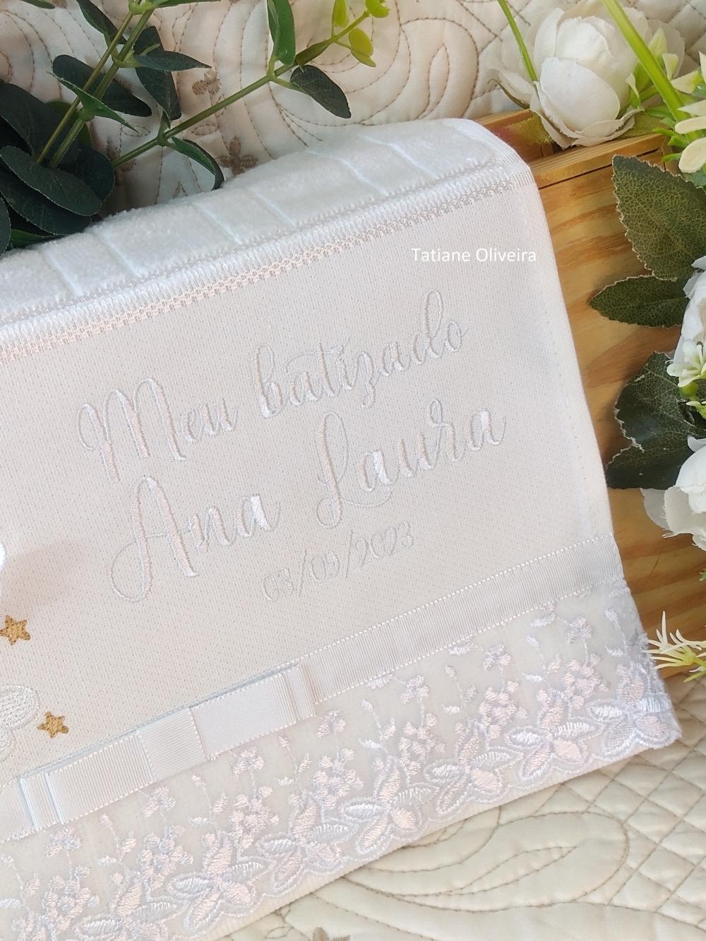 Toalha De Batizado Bordada - Toalha De Batizado Personalizada Com