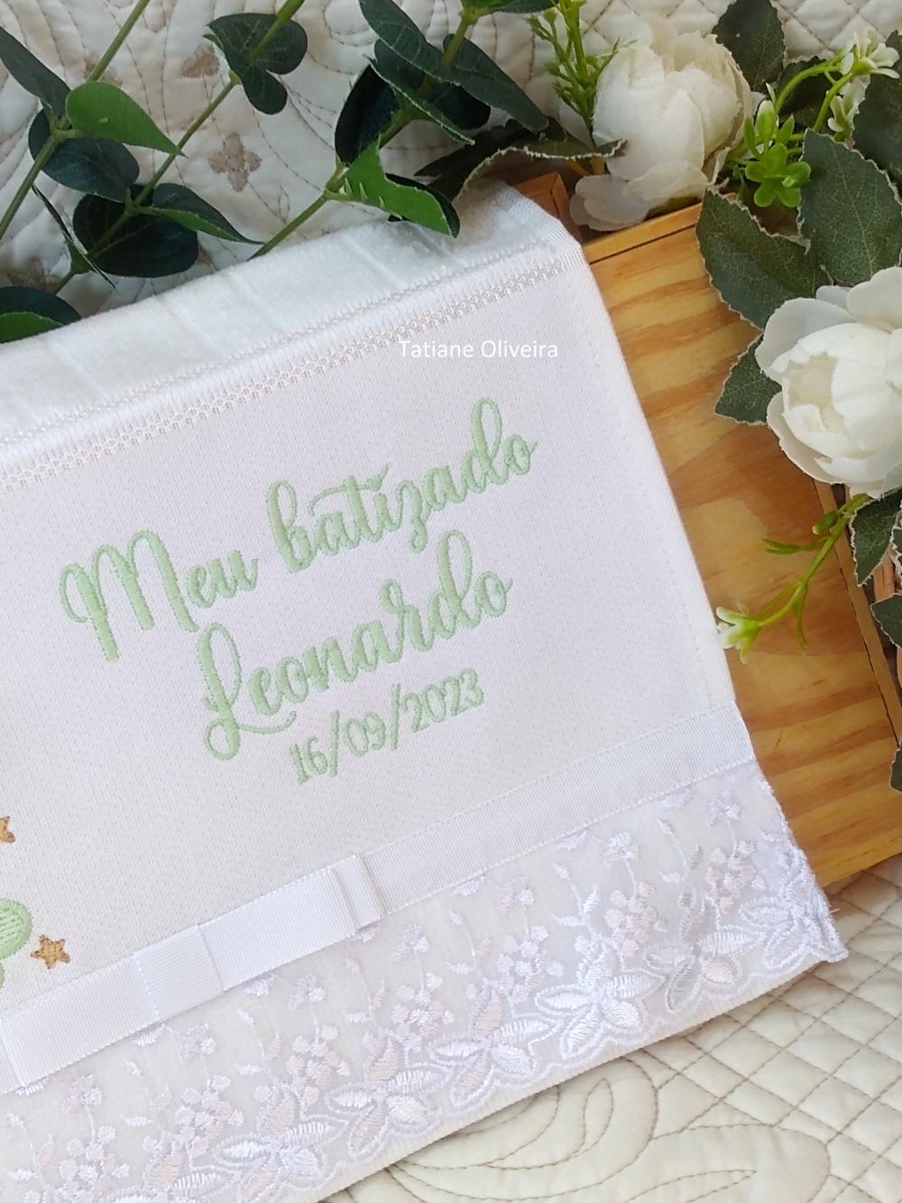 Toalha De Batizado Bordada - Toalha De Batizado Personalizada Com