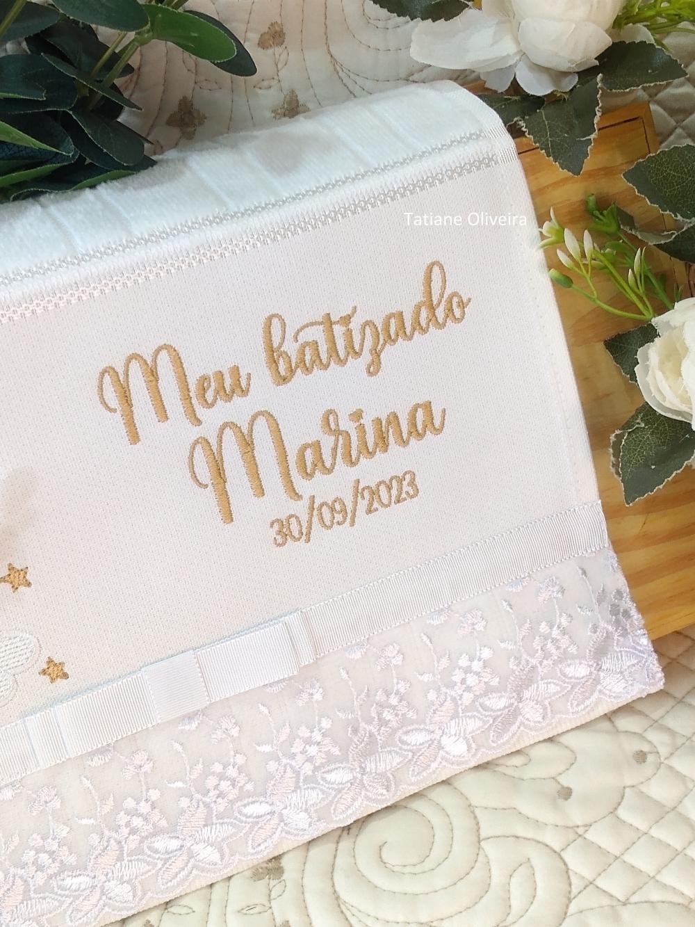 Toalha De Batizado Bordada - Toalha De Batizado Personalizada Com