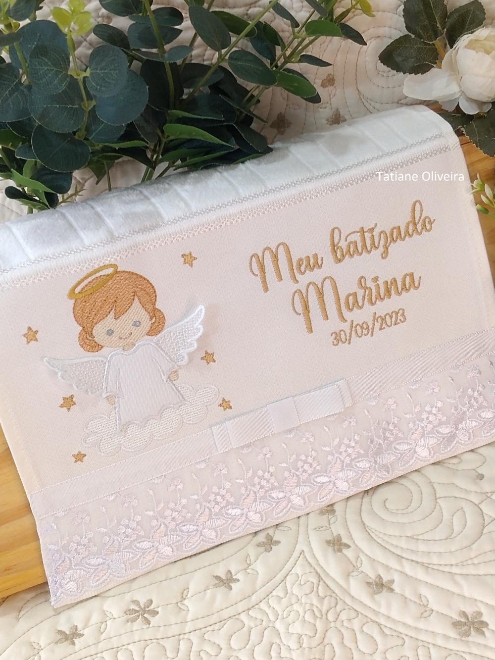Toalha De Batizado Bordada - Toalha De Batizado Personalizada Com
