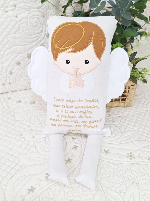 Naninha Anjo Com Oração do Anjo da Guarda - Naninha De Bebê Pe