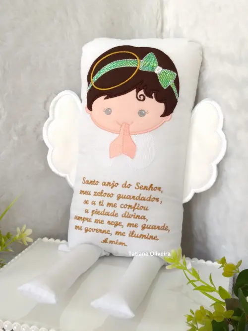 Naninha Anjo Com Oração do Anjo da Guarda - Naninha De Bebê Pe