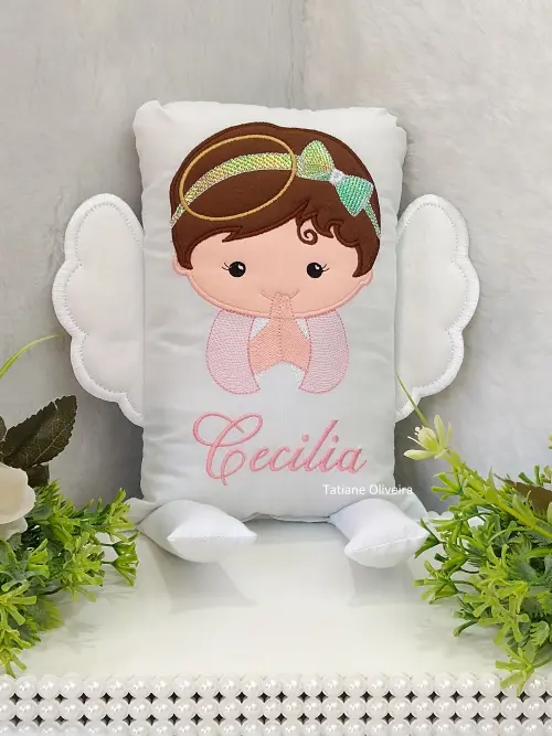Naninha Anjo Com nome - Naninha De Bebê Personalizada Com nome