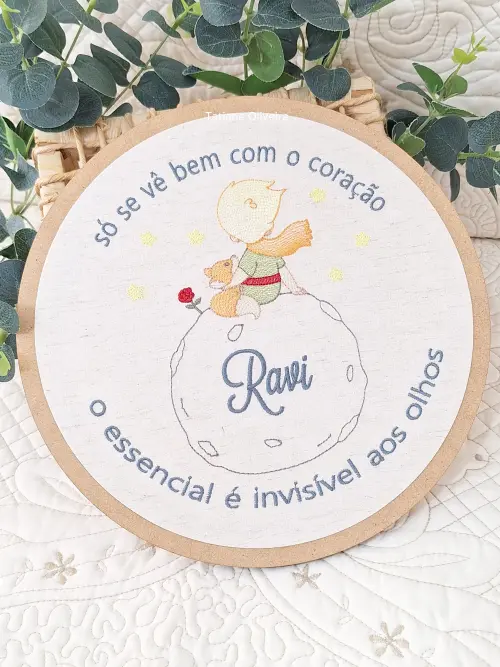 Enfeite Maternidade Bastidor - Pequeno Príncipe