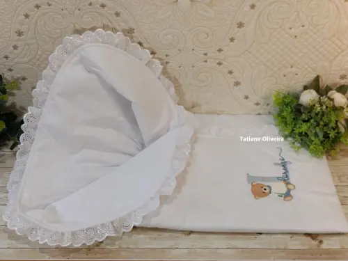Saco de dormir para bebê bordado personalizado - Porta bebê bordado