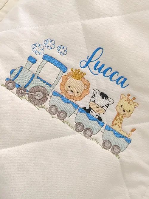 Saco de dormir para bebê bordado personalizado - Porta bebê bor