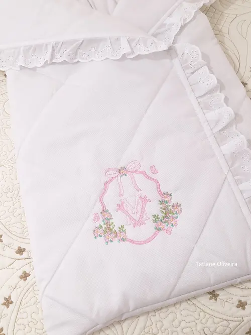 Saco de dormir para bebê bordado personalizado - Porta bebê bor