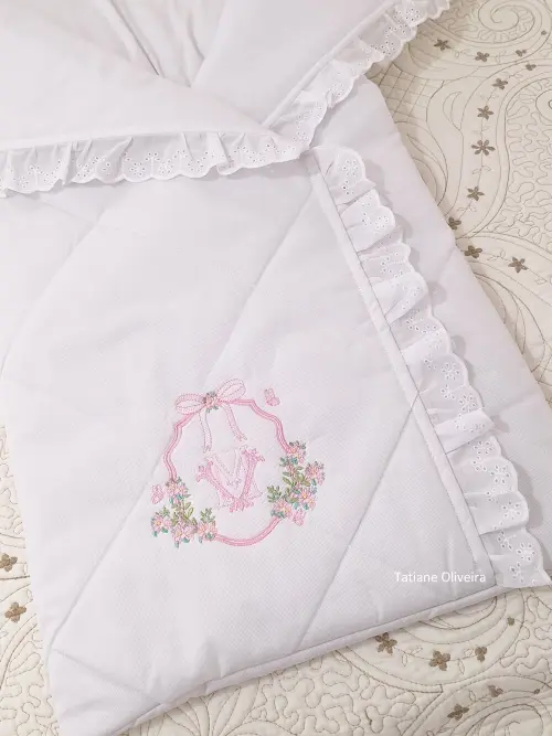 Saco de dormir para bebê bordado personalizado - Porta bebê bor