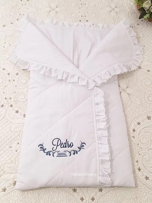 Saco de dormir para bebê bordado personalizado - Porta bebê bordado