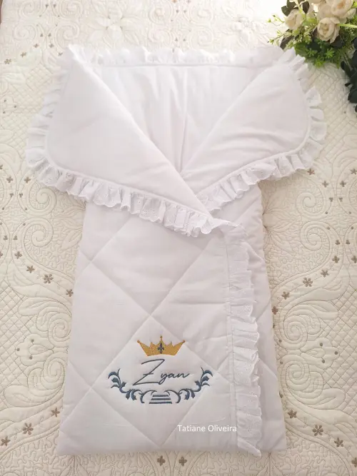 Saco de dormir para bebê bordado personalizado - Porta bebê bordado