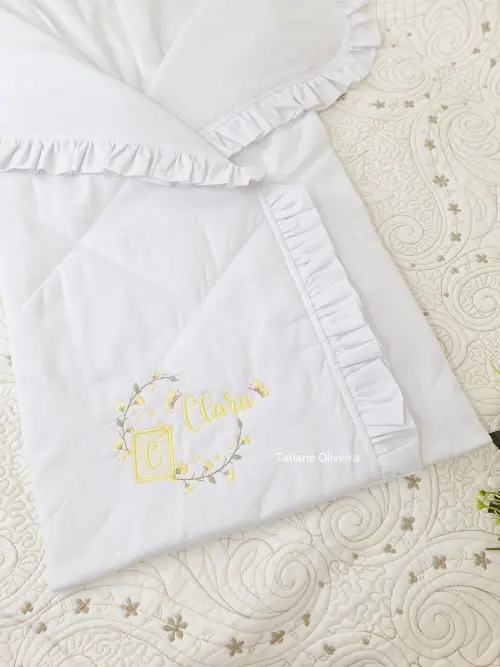 Saco de dormir para bebê bordado personalizado - Porta bebê bor