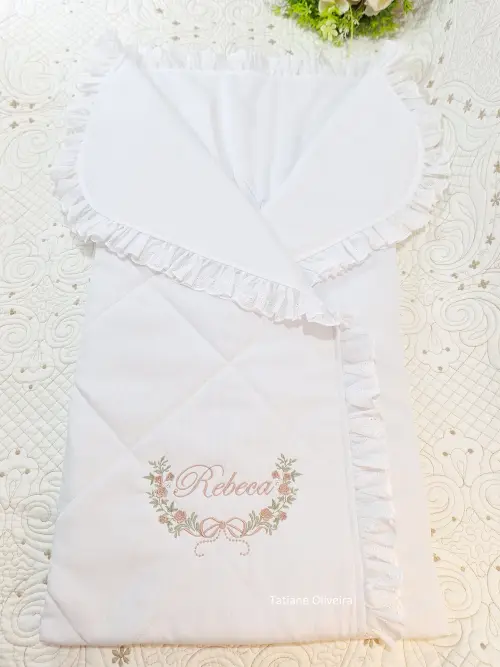 Saco de dormir para bebê bordado personalizado - Porta bebê bordado