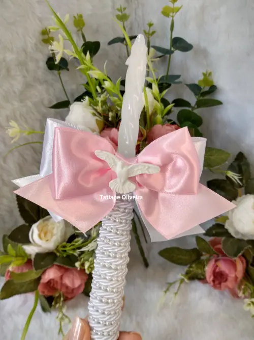 Vela De Batizado Personalizada - Vela De Batismo Decorada