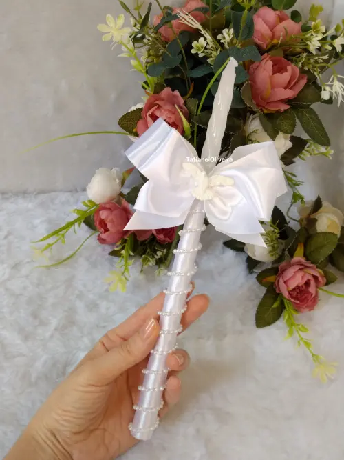 Vela De Batizado Personalizada - Vela De Batismo Decorada