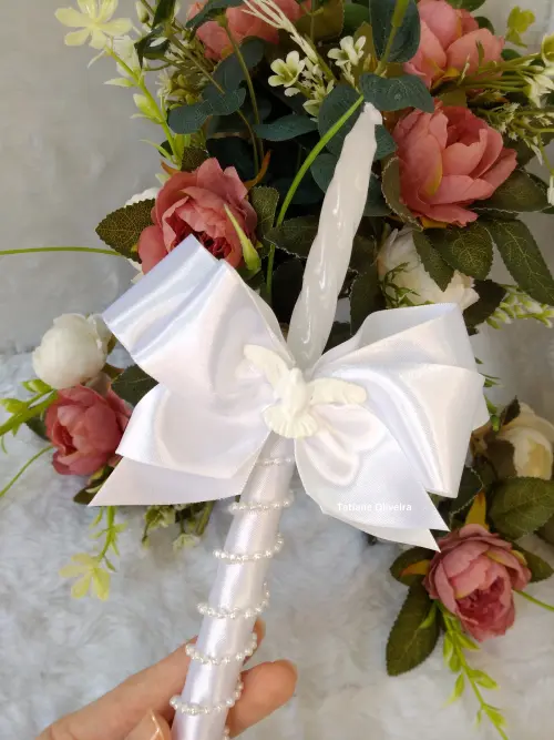 Vela De Batizado Personalizada - Vela De Batismo Decorada