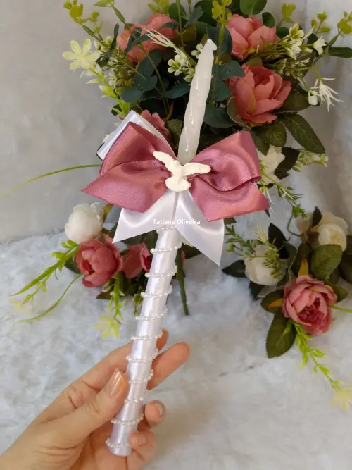 Vela De Batizado Personalizada - Vela De Batismo Decorada