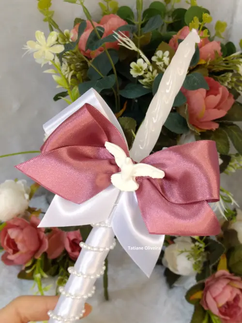 Vela De Batizado Personalizada - Vela De Batismo Decorada