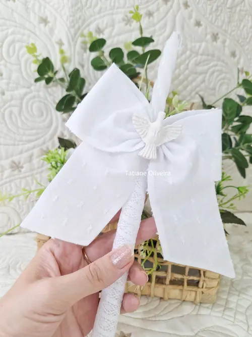 Vela De Batizado Personalizada - Vela De Batismo Decorada