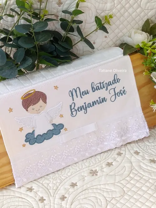 Toalha De Batizado Bordada - Toalha De Batizado Personalizada Com Nome