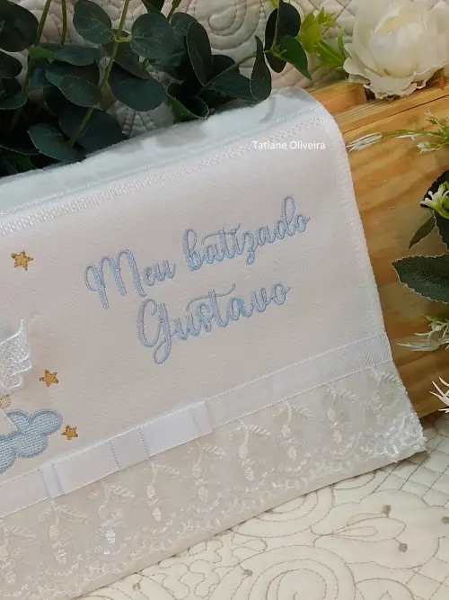 Toalha De Batizado Bordada - Toalha De Batizado Personalizada Com