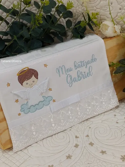 Toalha De Batizado Bordada - Toalha De Batizado Personalizada Com Nome