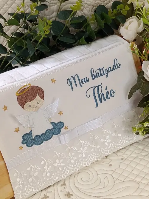 Toalha De Batizado Bordada - Toalha De Batizado Personalizada Com Nome