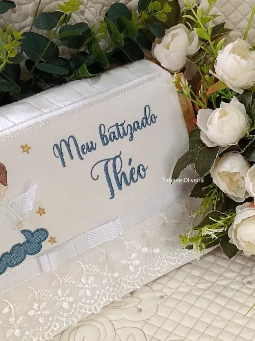 Toalha De Batizado Bordada - Toalha De Batizado Personalizada Com