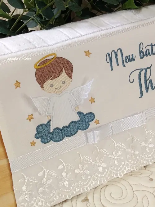 Toalha De Batizado Bordada - Toalha De Batizado Personalizada Com