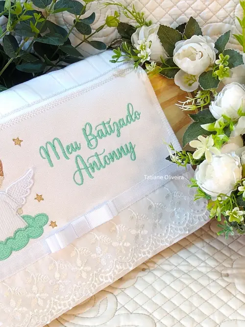 Toalha De Batizado Bordada - Toalha De Batizado Personalizada Com
