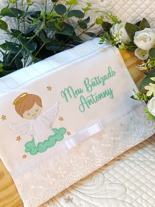 Toalha De Batizado Bordada - Toalha De Batizado Personalizada Com Nome