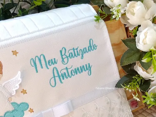 Toalha De Batizado Bordada - Toalha De Batizado Personalizada Com