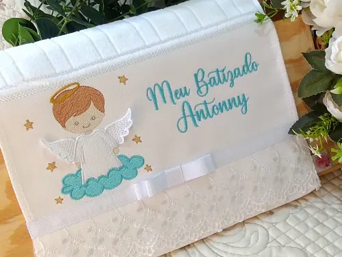 Toalha De Batizado Bordada - Toalha De Batizado Personalizada Com Nome
