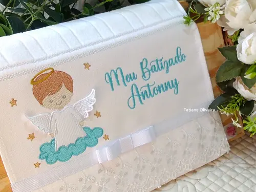 Toalha De Batizado Bordada - Toalha De Batizado Personalizada Com