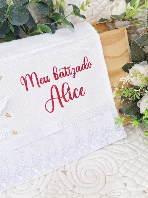 Toalha De Batizado Bordada - Toalha De Batizado Personalizada Com