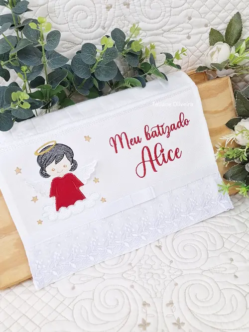 Toalha De Batizado Bordada - Toalha De Batizado Personalizada Com Nome