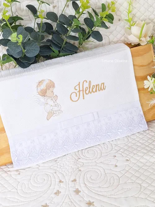 Toalha De Batizado Bordada - Toalha De Batizado Personalizada Com Nome
