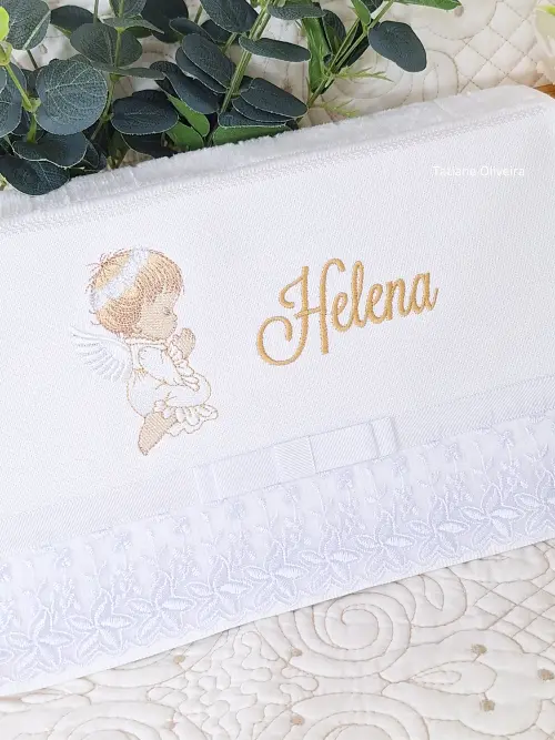 Toalha De Batizado Bordada - Toalha De Batizado Personalizada Com