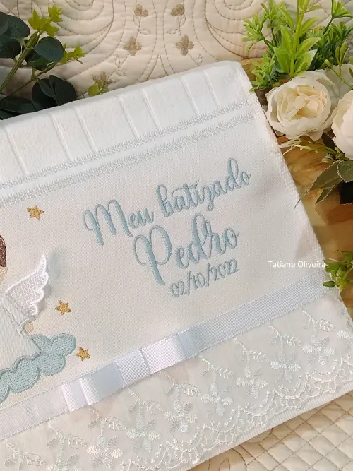 Toalha De Batizado Bordada - Toalha De Batizado Personalizada Com